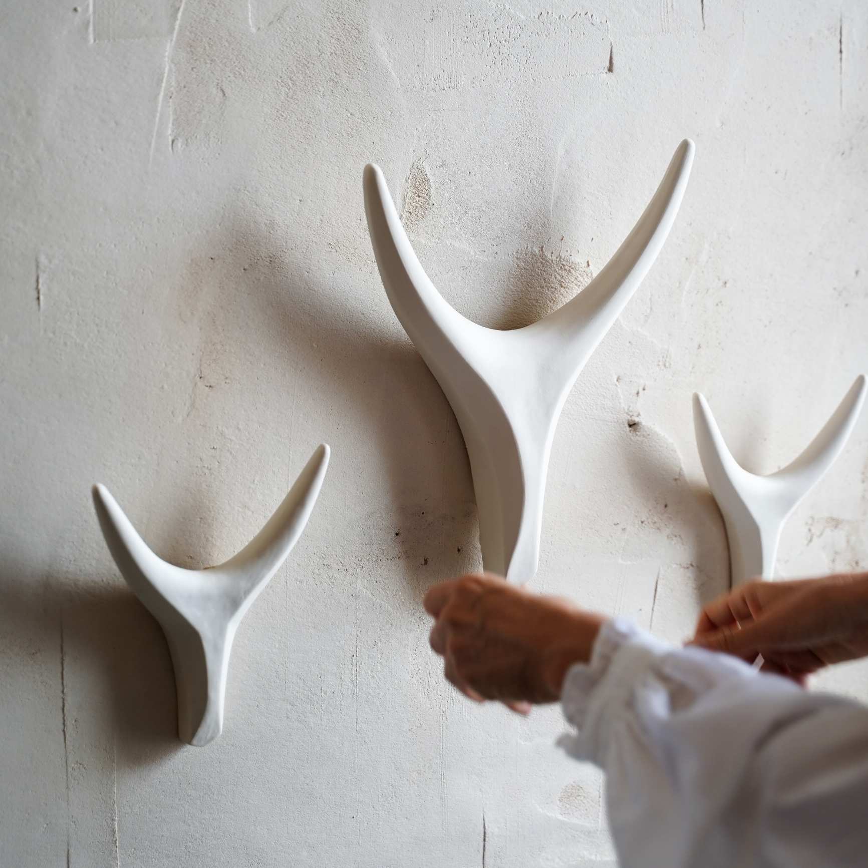 White Porcelain Antler Decor