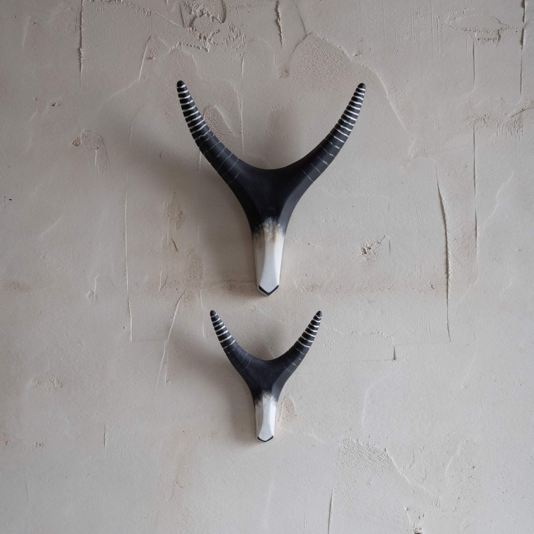 Handpainted Ceramic Antler Decor- Black & White