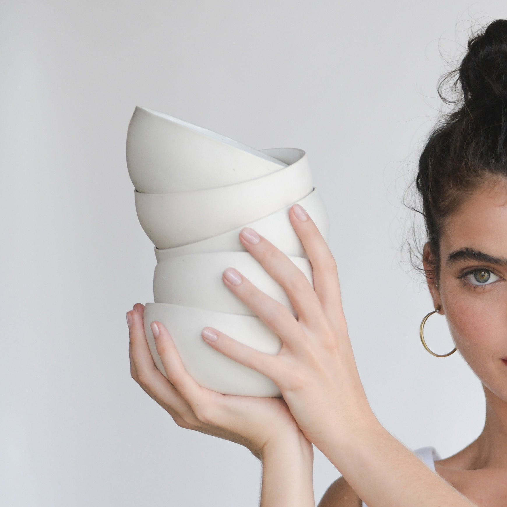 All White Coconut Bowls Set