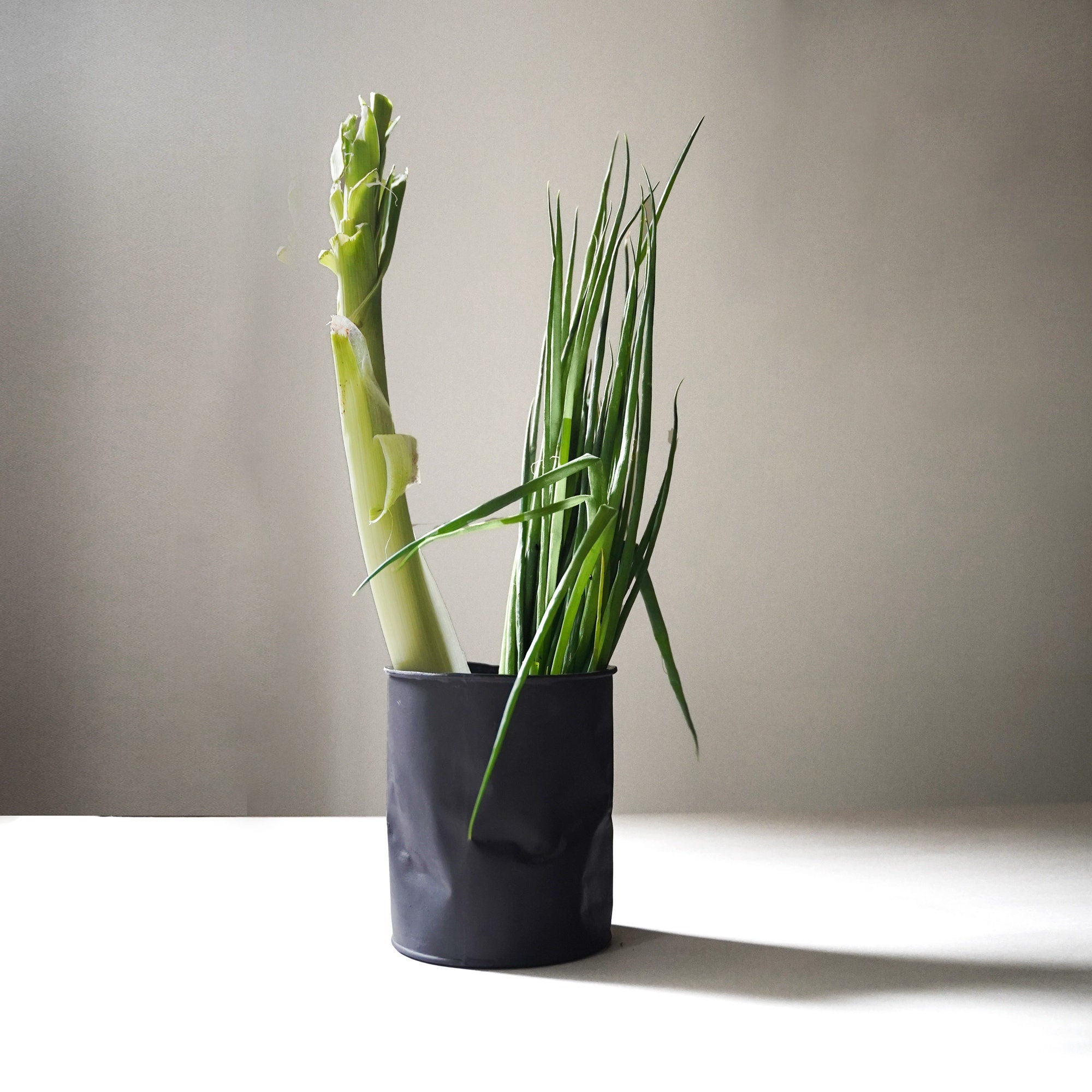 Black Stoneware Pottery Vase: Modern Utensil Holder, Matte Finish