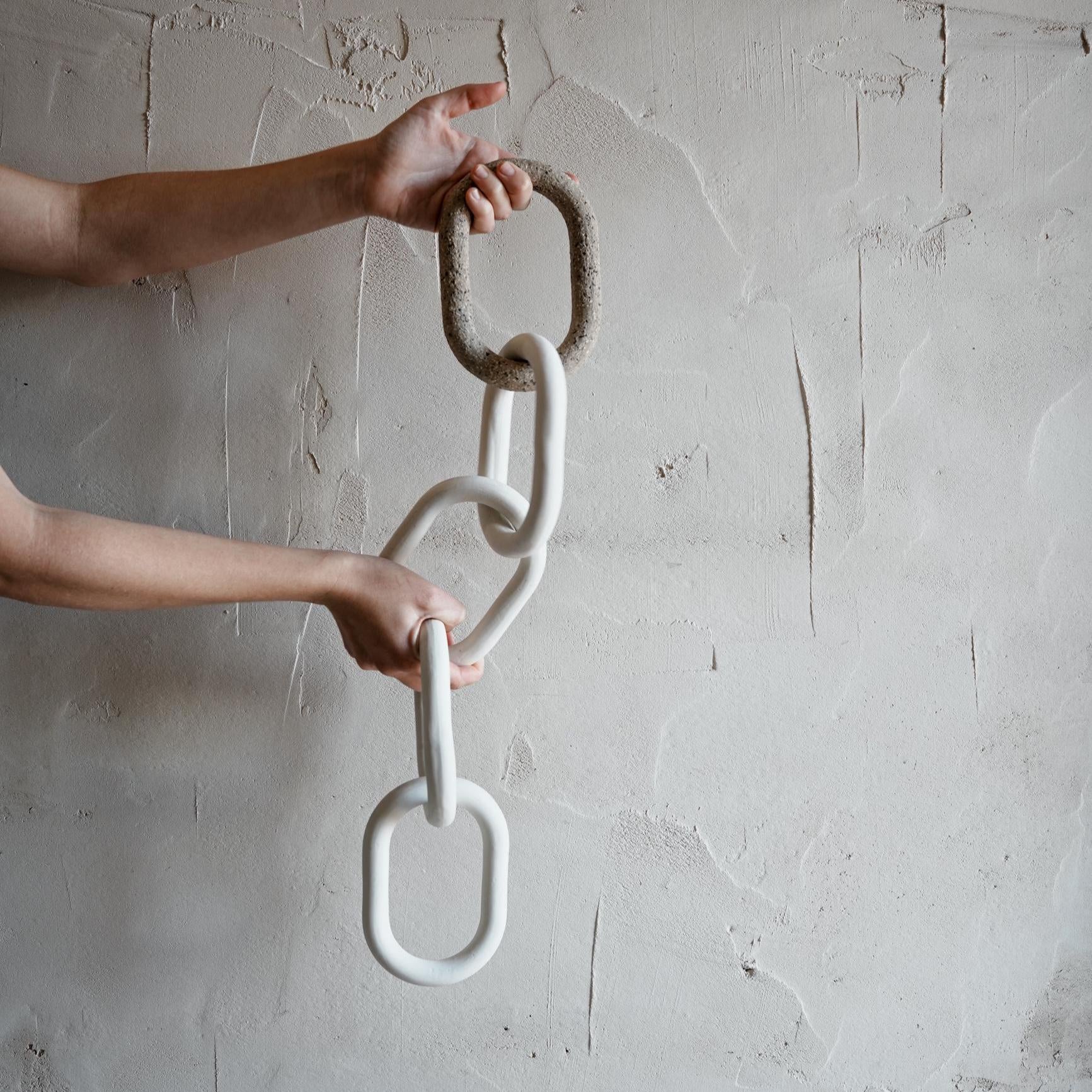 Porcelain Chain Sculpture – Handmade Ceramic Art