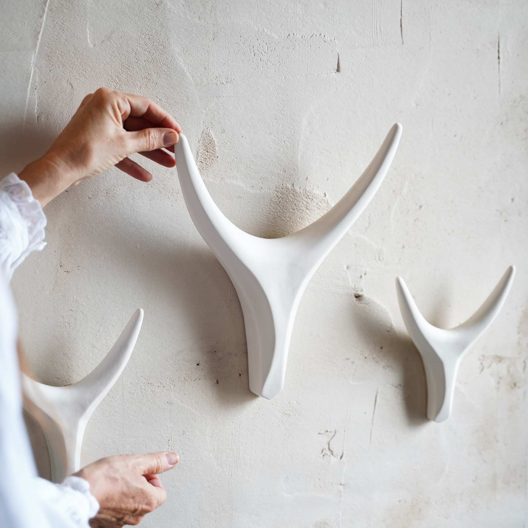 White Porcelain Antler Decor