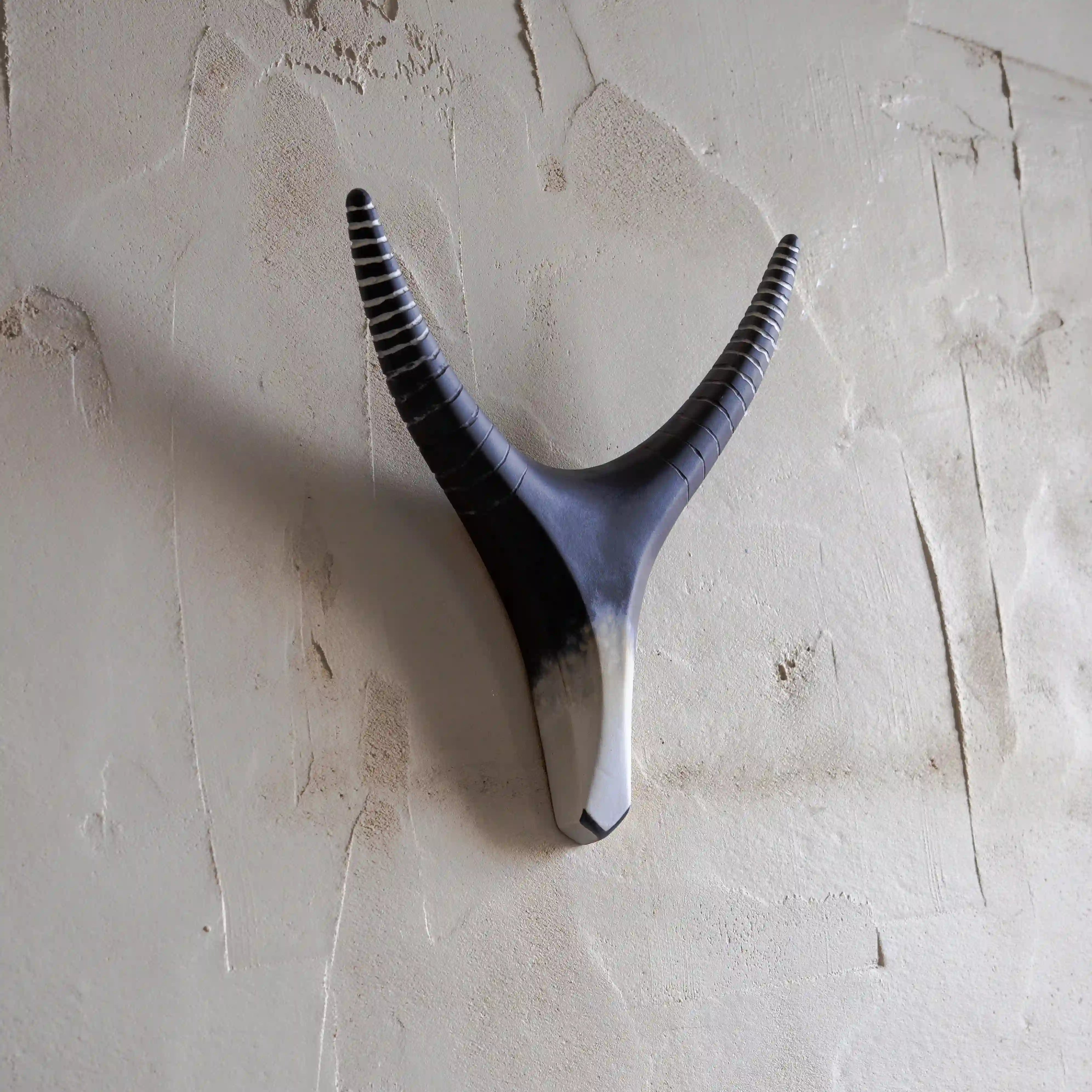 Handpainted Ceramic Antler Decor- Black & White