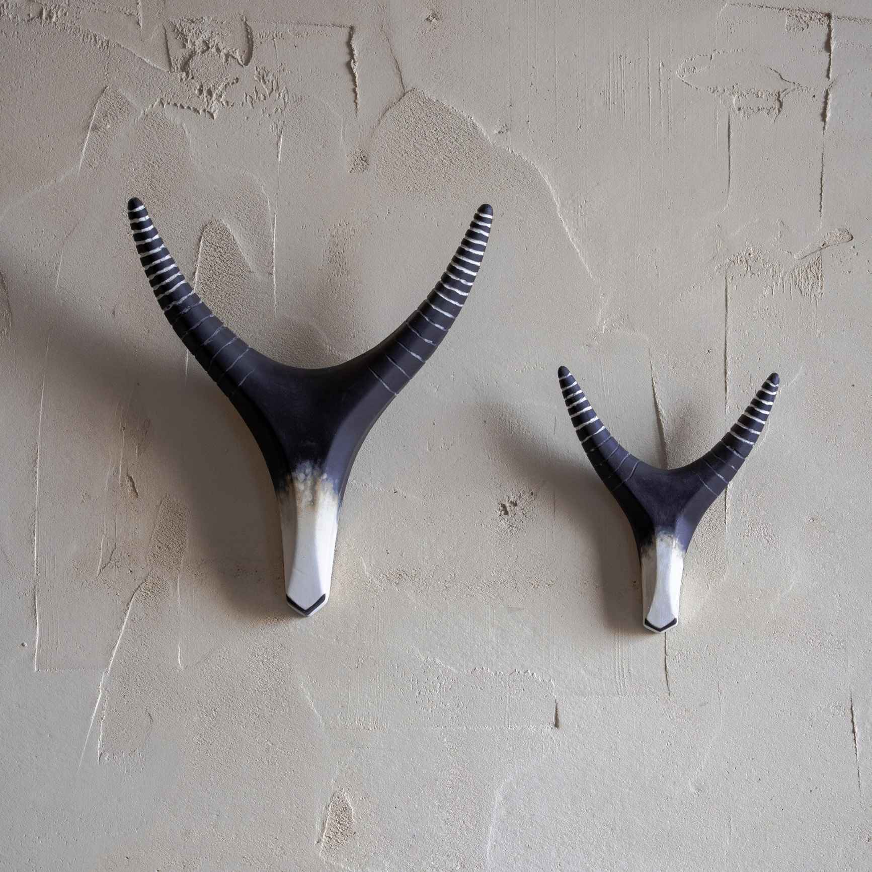 Handpainted Ceramic Antler Decor- Black & White