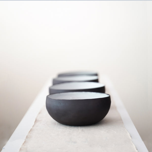 black and white set of bowls