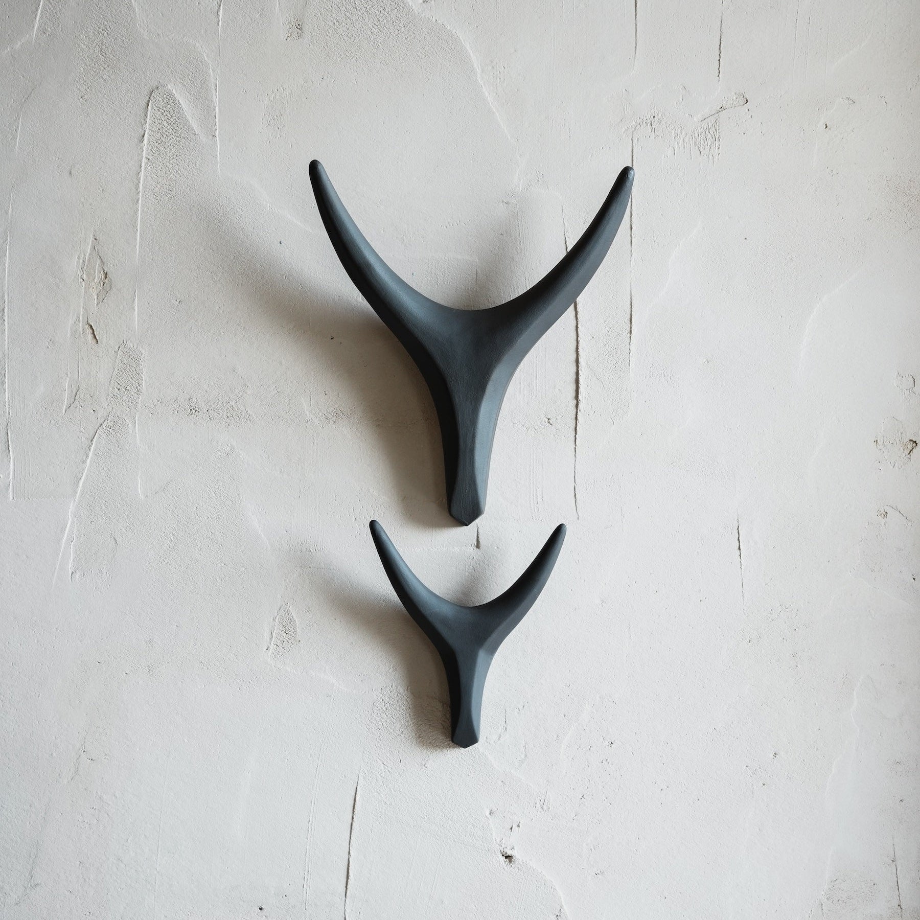 Black Ceramic Antler Decor