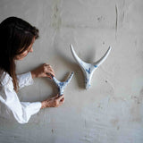 Porcelain Antler- Blue & White Chinoiserie Ceramic