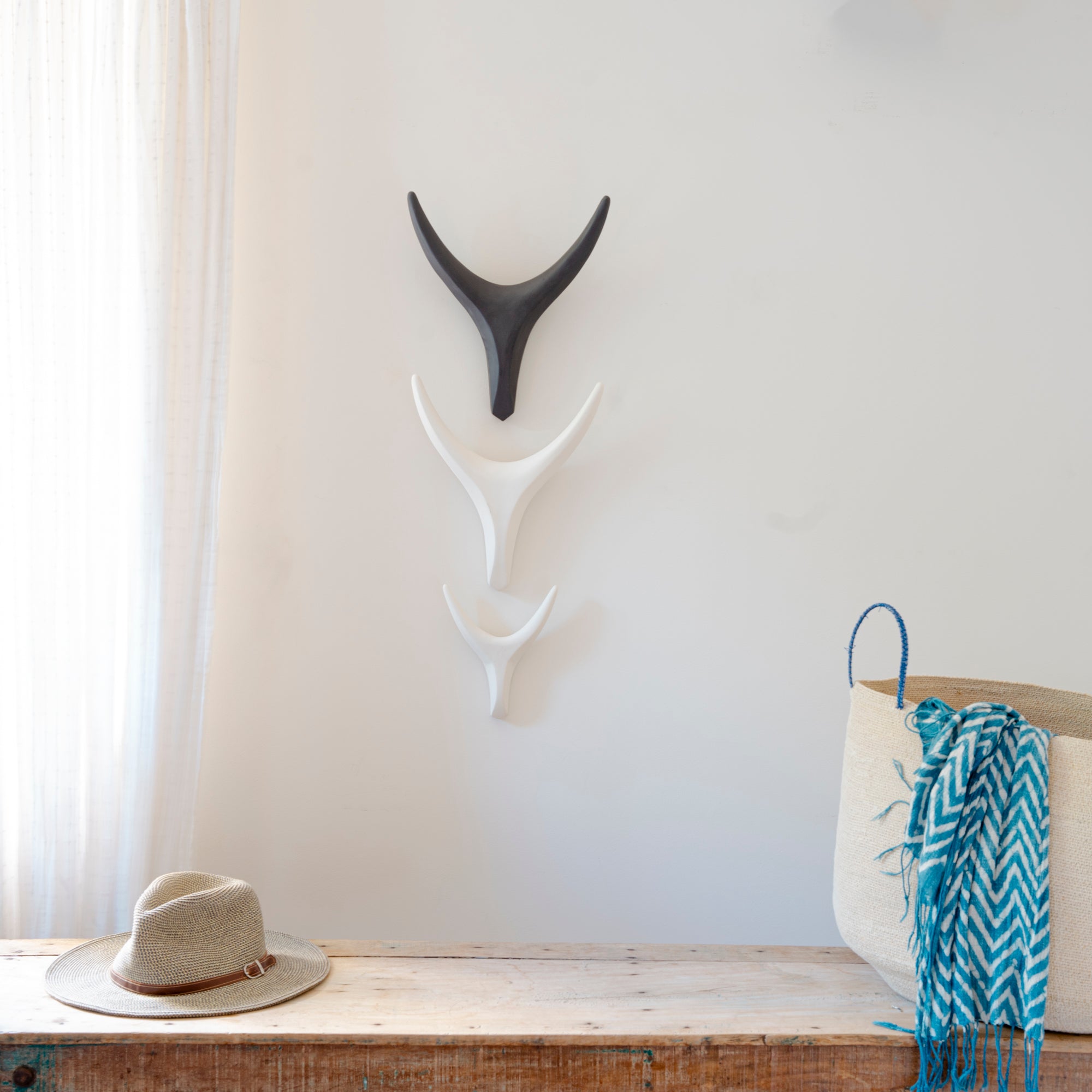 Ceramic antler wall decor - handmade minimalist design 