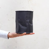 Black Stoneware Pottery Vase: Modern Utensil Holder, Matte Finish