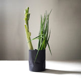 Black Stoneware Pottery Vase: Modern Utensil Holder, Matte Finish