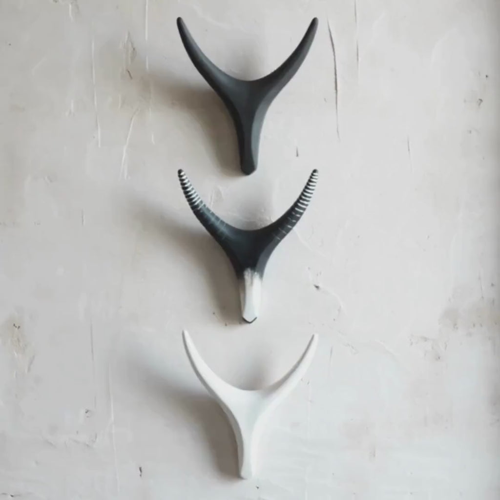 Ceramic Antler Wall Sculpture Set – Minimalist Gallery Art for Nature-Inspired Homes