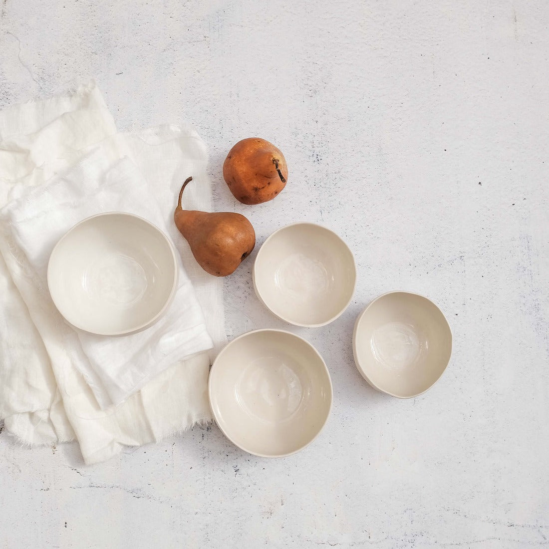 All White Coconut Bowls Set